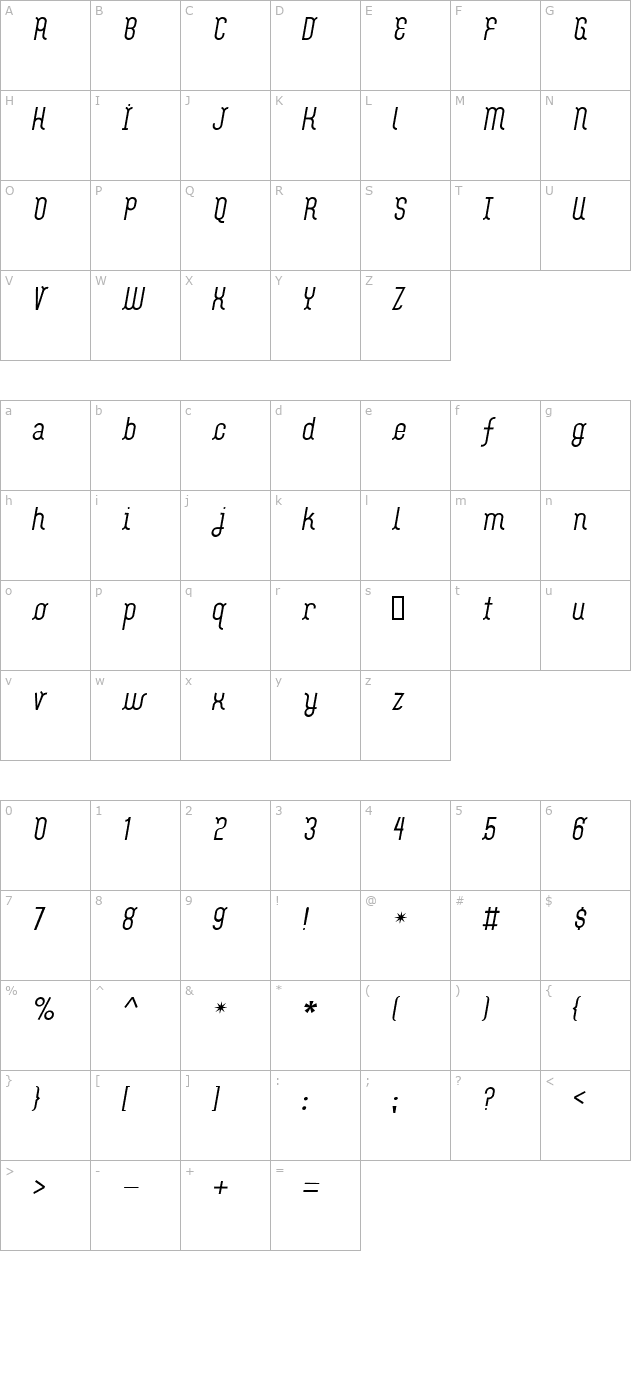 FlashBoy character map