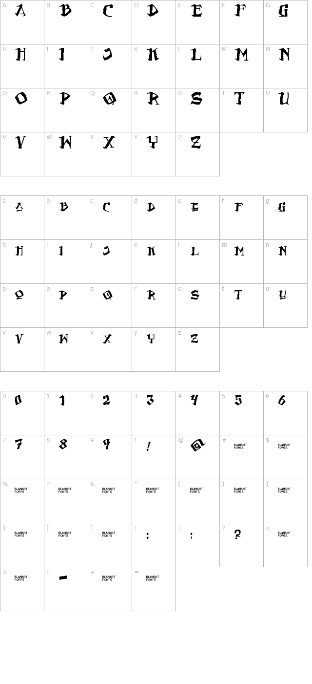 Flat Earth Scribe character map