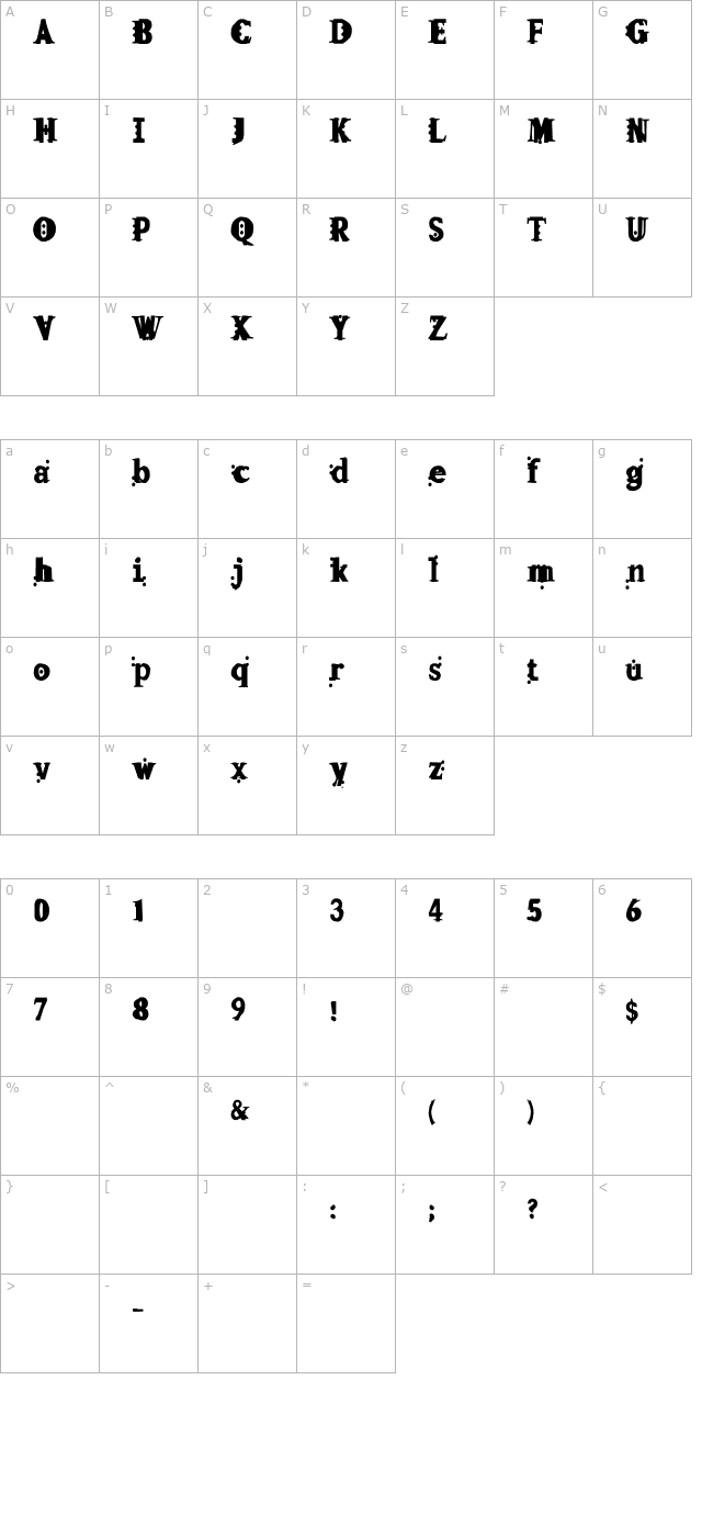 fleck character map