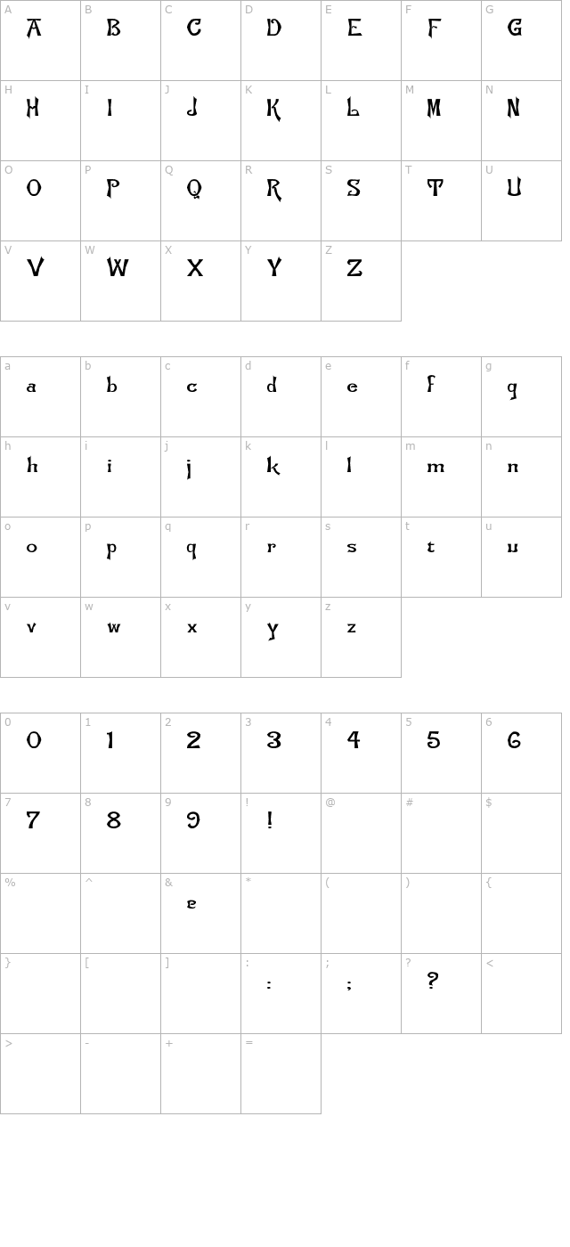 flemish-normal-wd character map