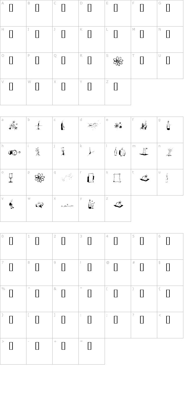 fleur-aux-dents character map