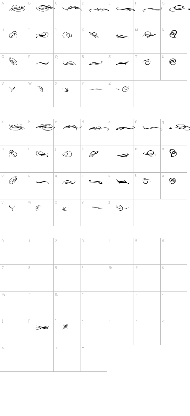 Fleurons One PDF character map