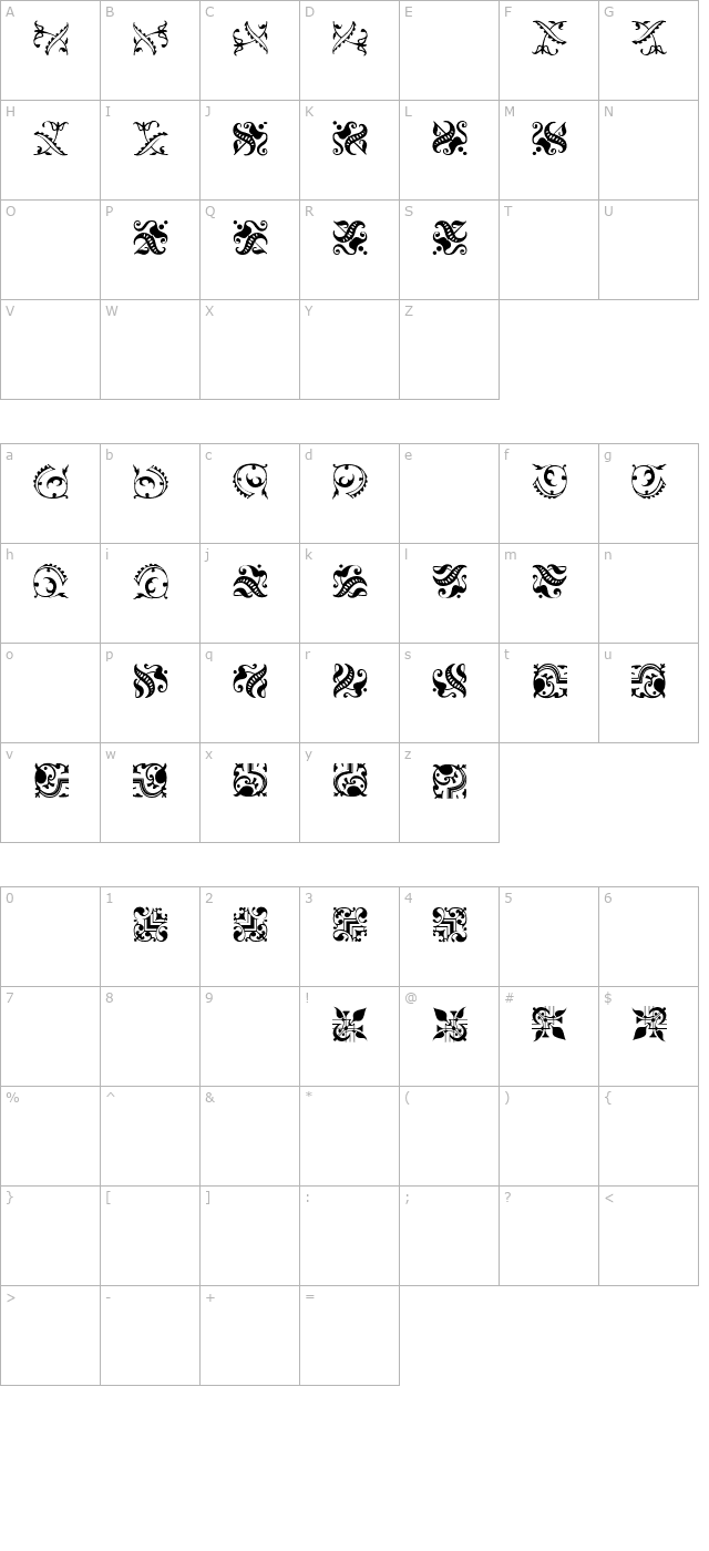 FleuronsOne character map