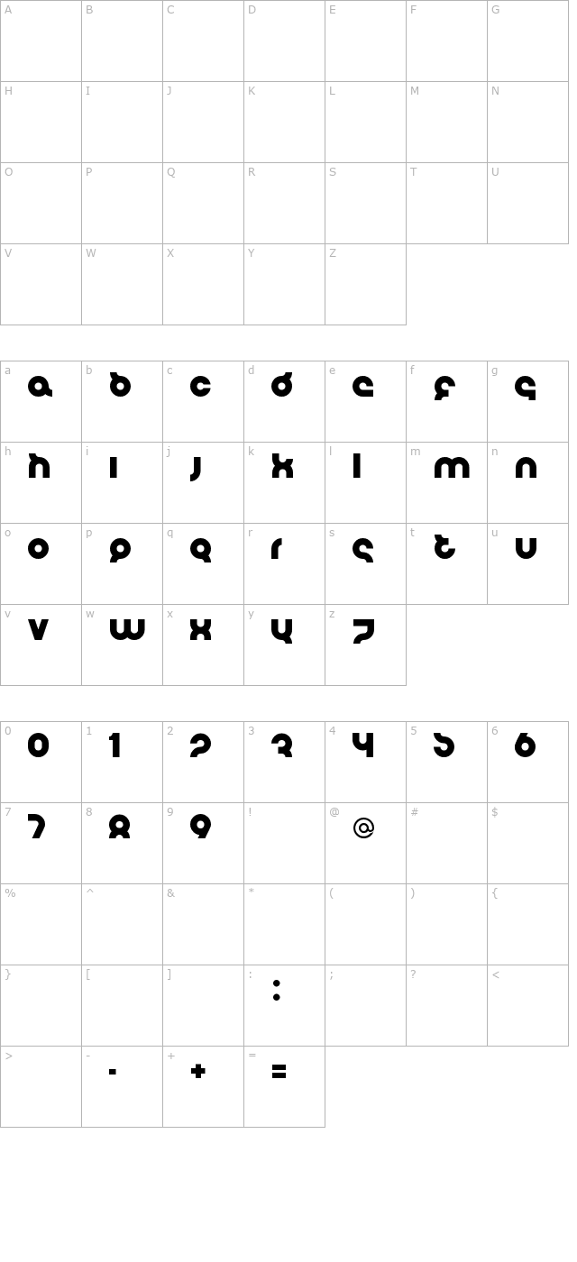 flirt-bobo-bold character map