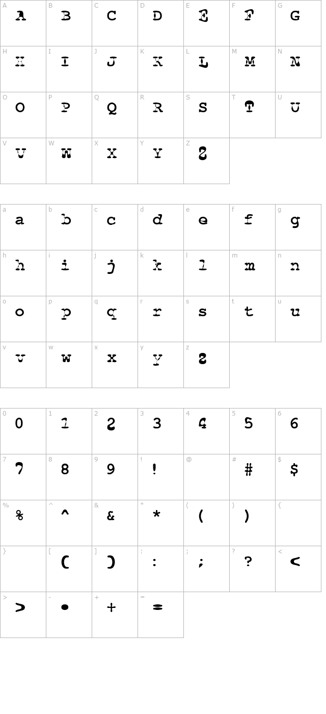 Floopi Bold character map