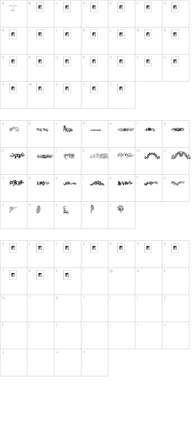 Floral Garnish character map