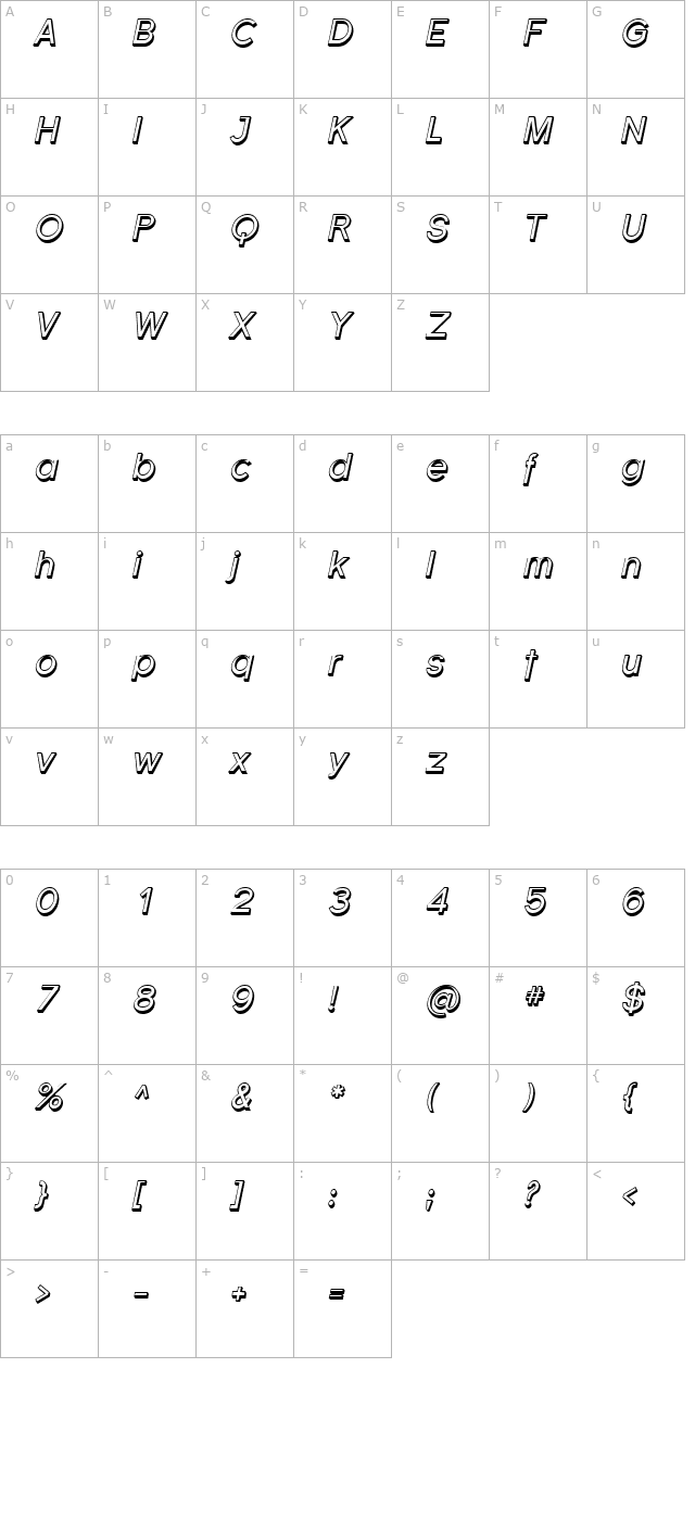 florencesans-shaded-italic character map