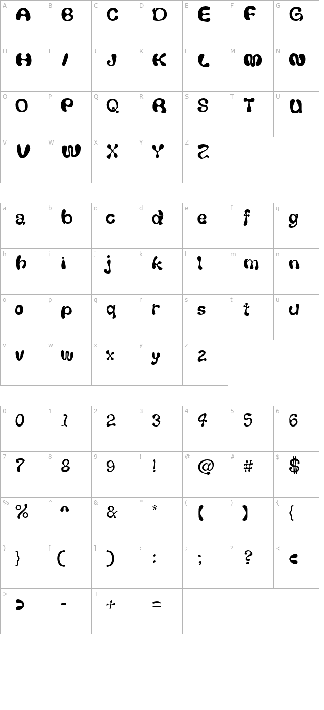 fluf character map