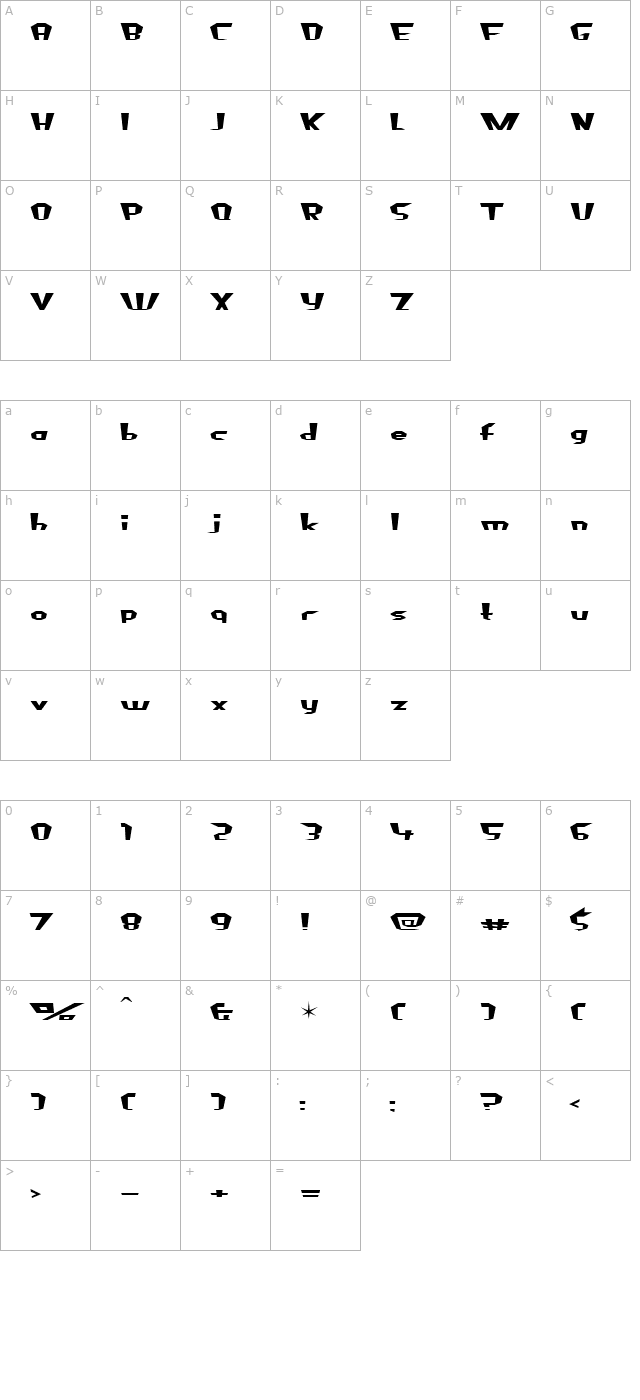 Fluoride Beings character map