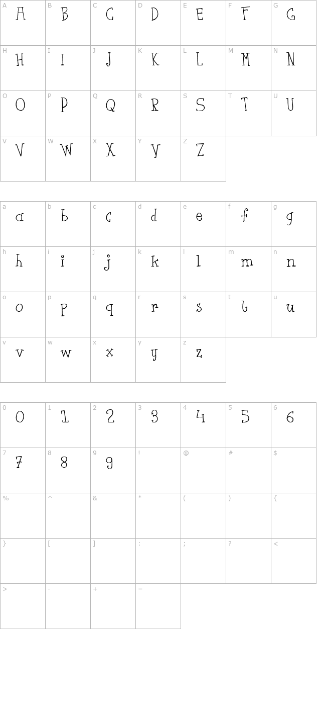 flutsaus character map