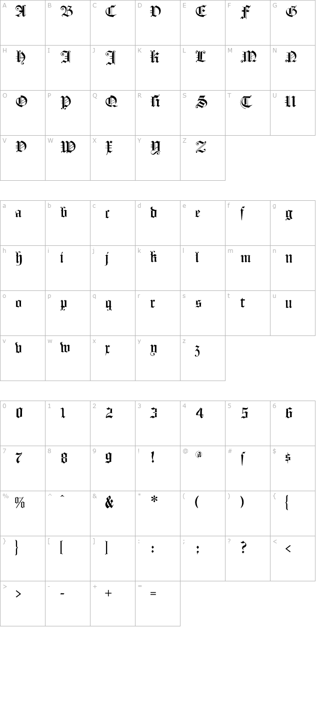 FlyingHollander character map