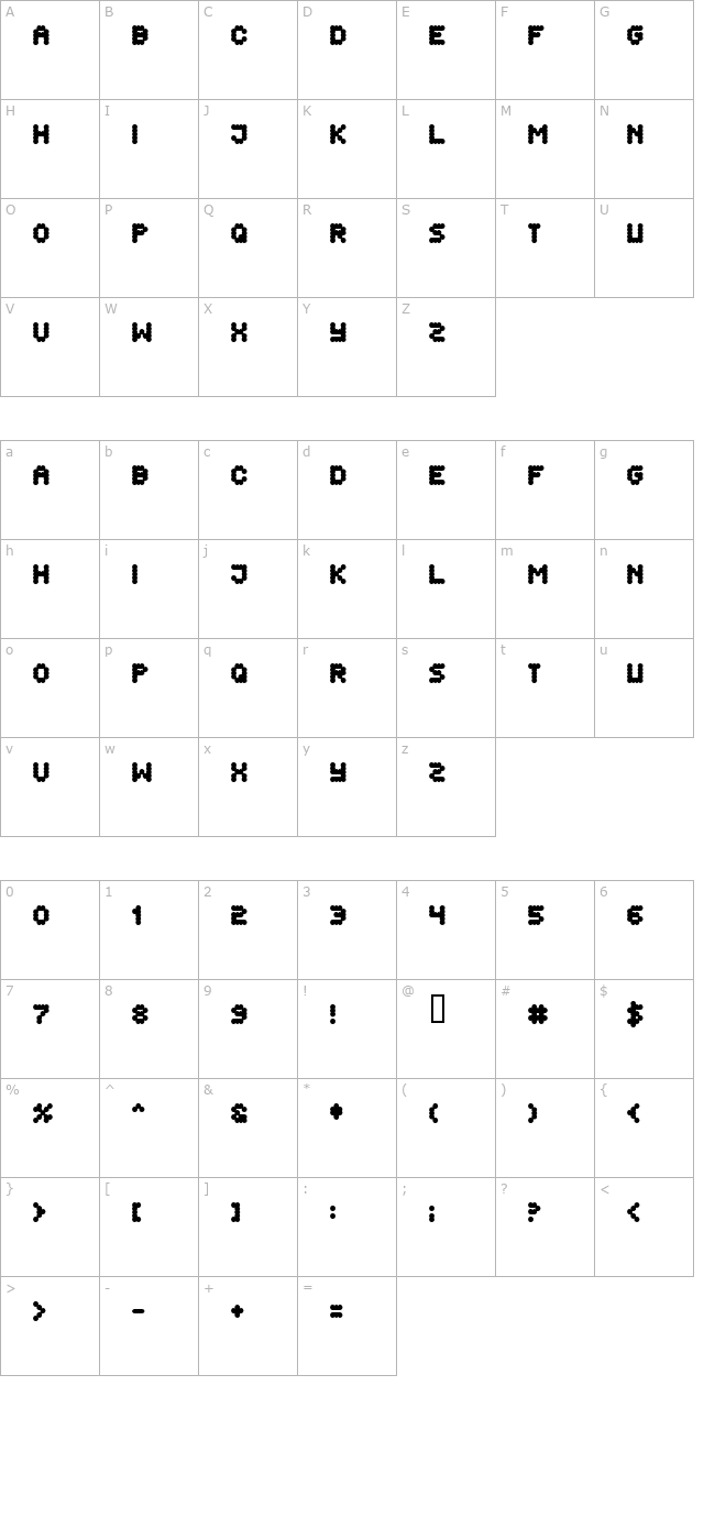 Flytningar Svulstiga character map