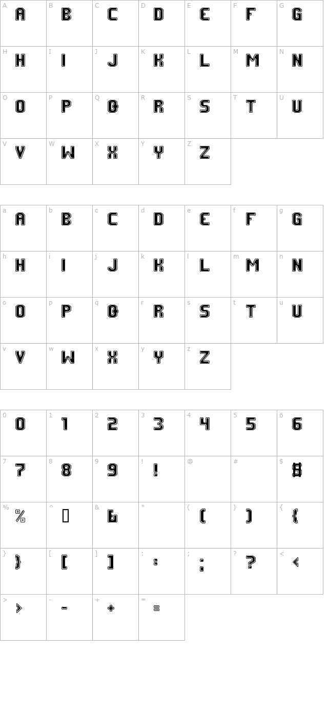 FM University character map