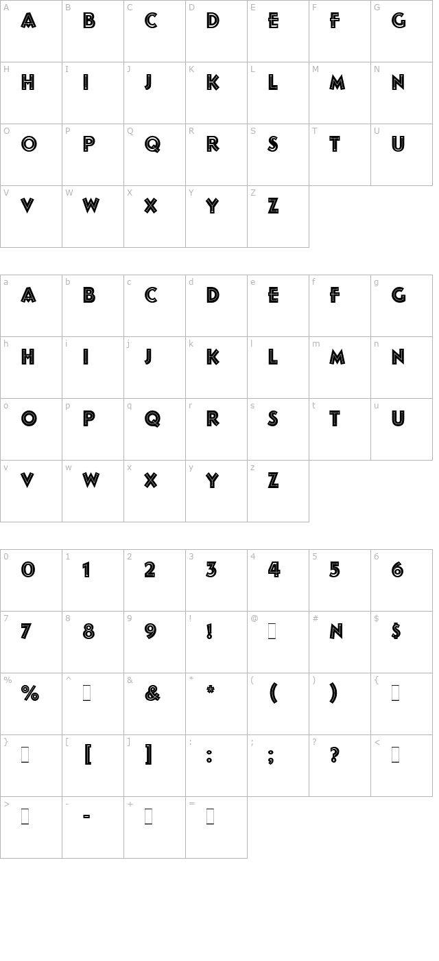 follies-plain character map