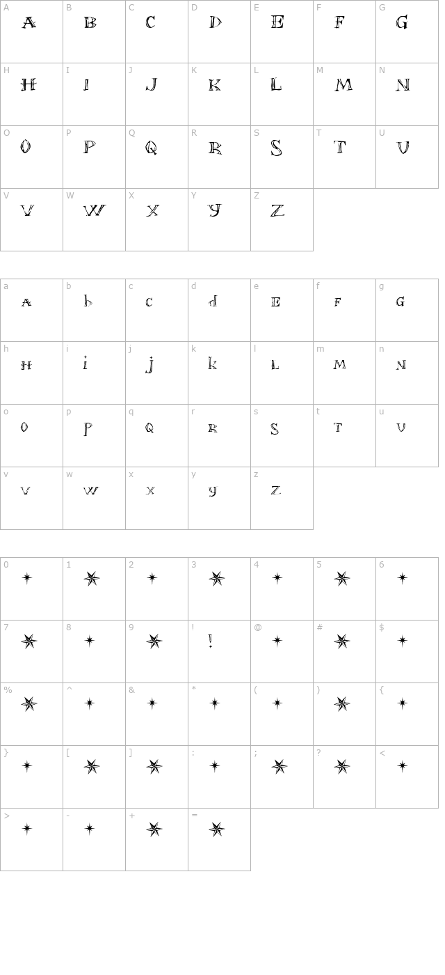 Font in a Red Suit (The Christmas Font) character map