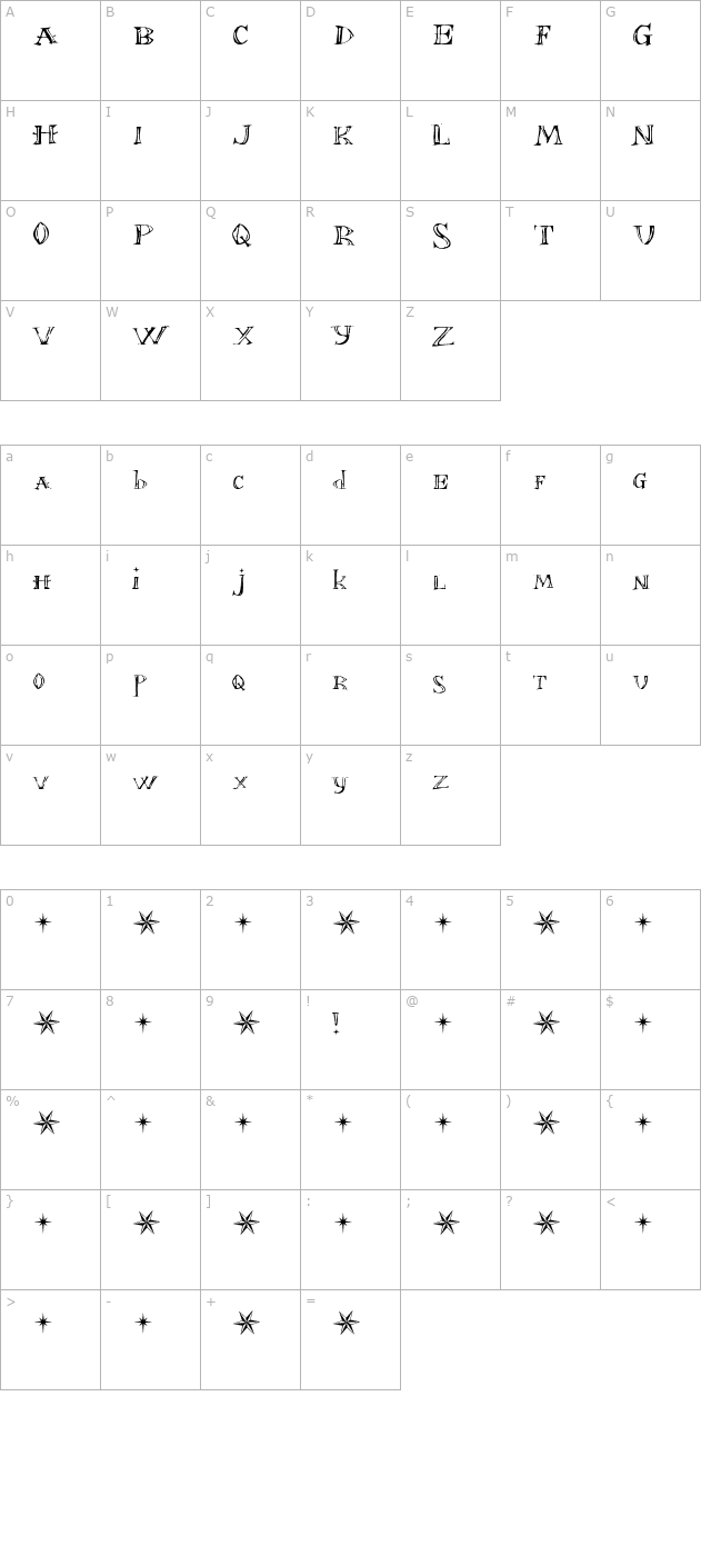 font-in-a-red-suit character map