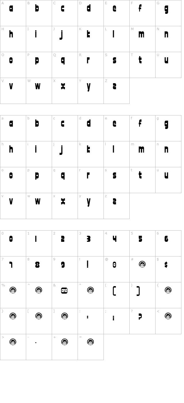 font twelve good character map