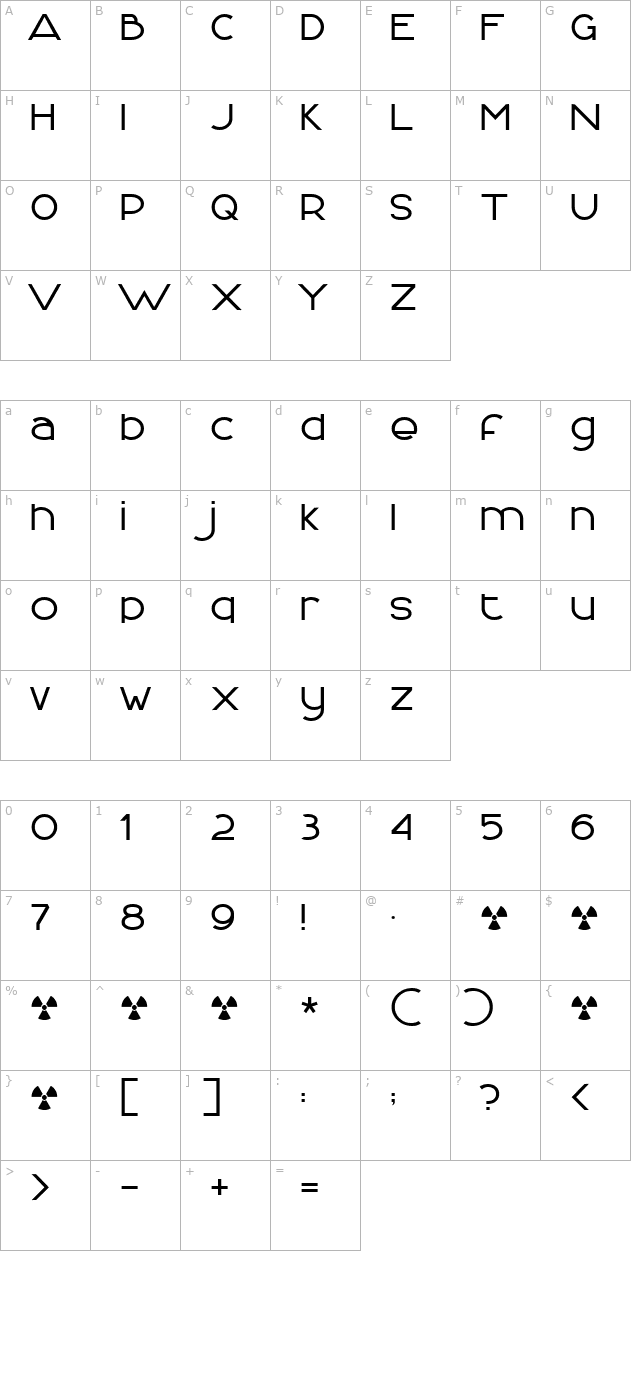 fontlogic-normal character map