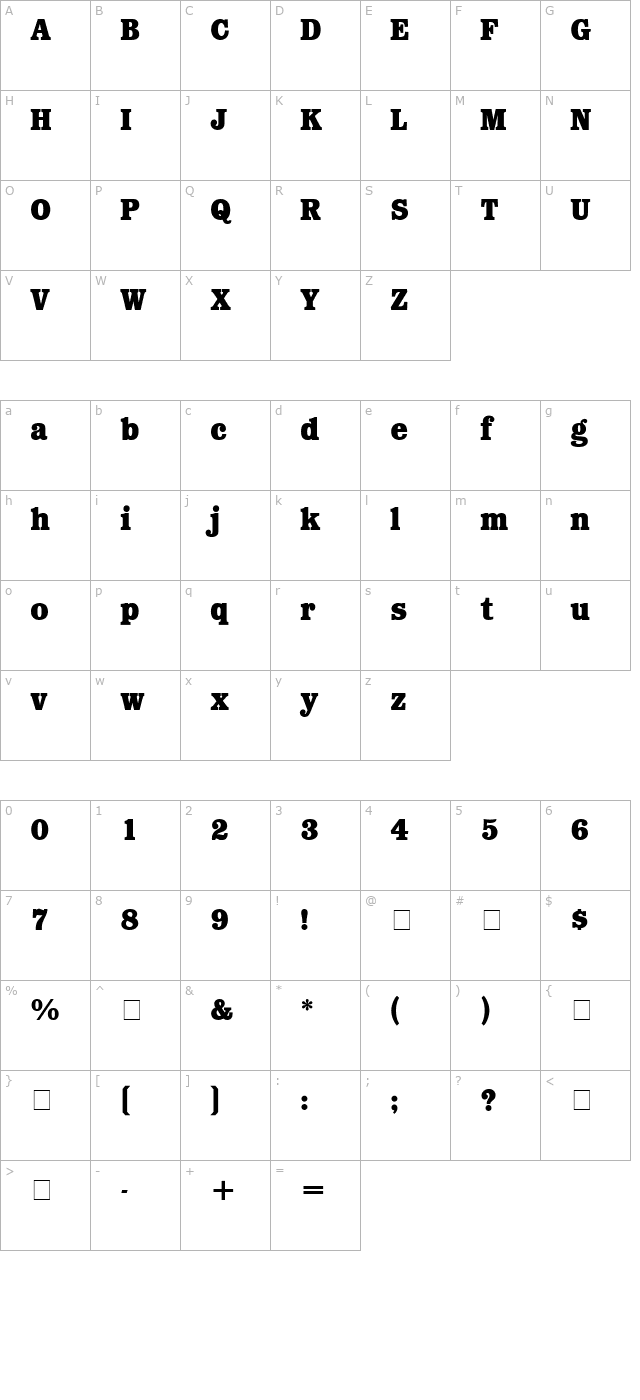 forbes-bold character map