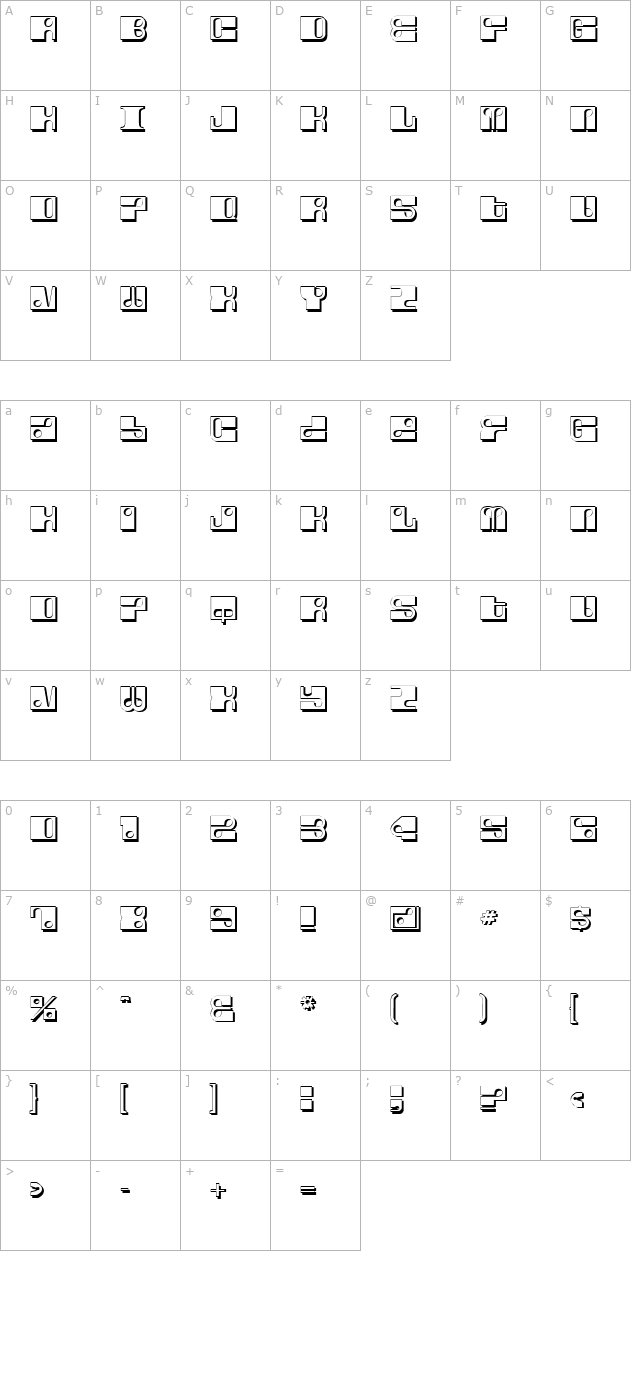 fore-shadow character map