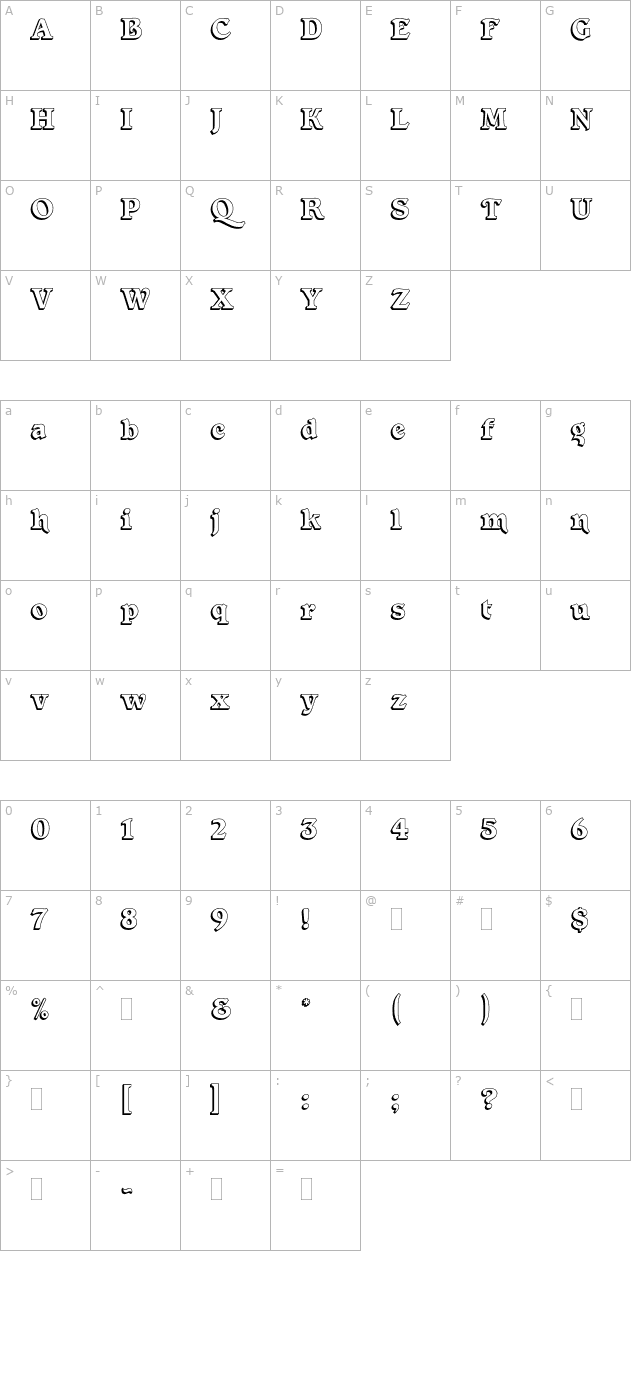 ForestShadedPlain character map