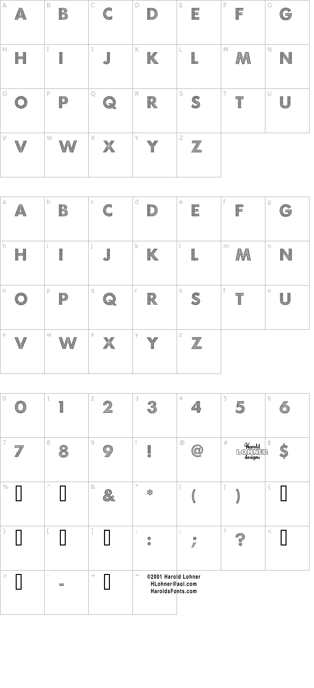 fortuna-dot character map