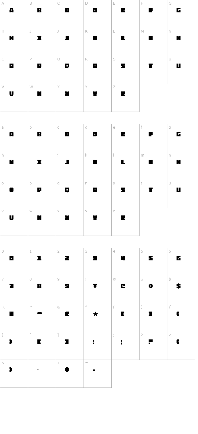 FourJuly character map