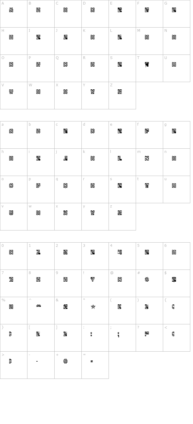 fourjulyg character map