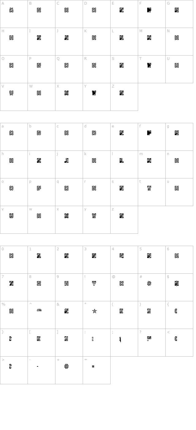 fourjulyh character map