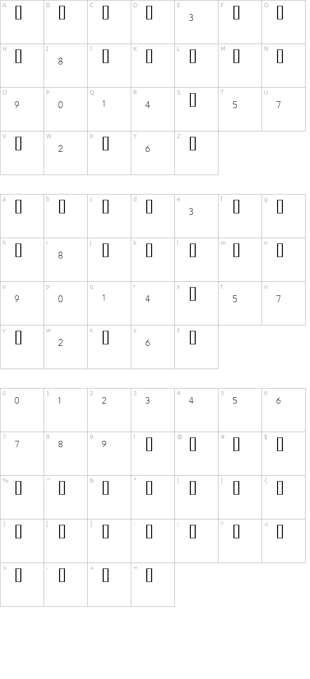 FractionsHelper character map