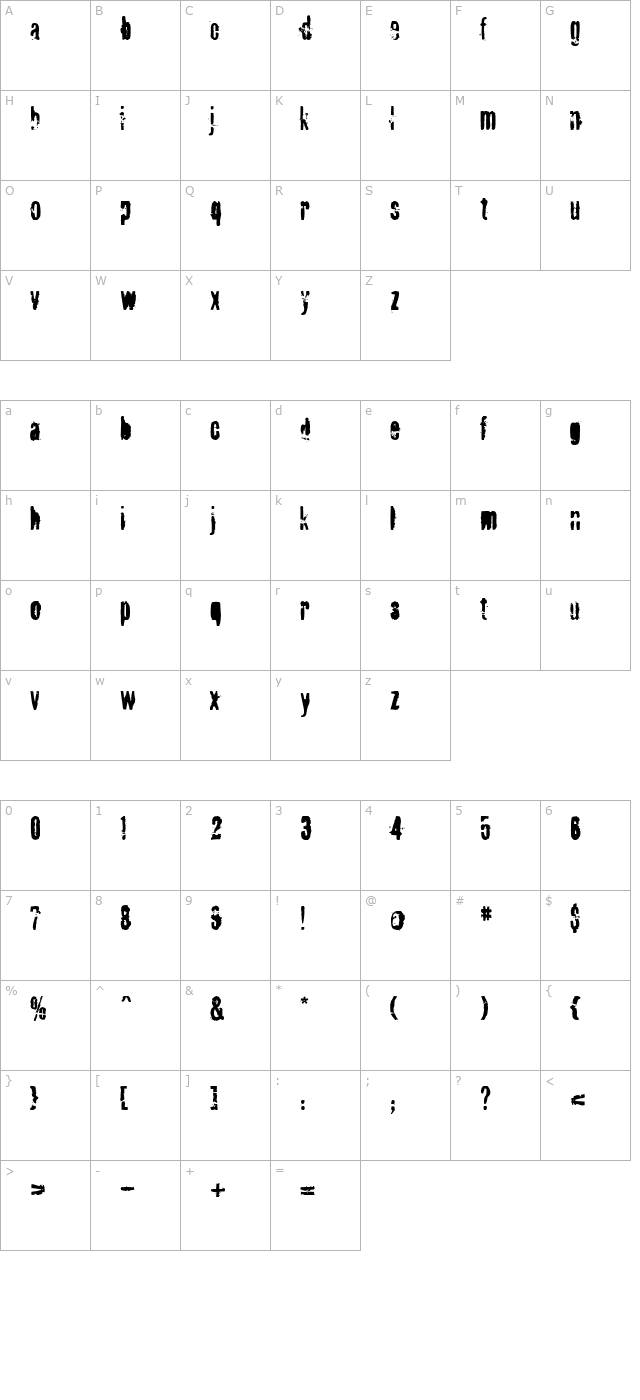 fragile-icg character map