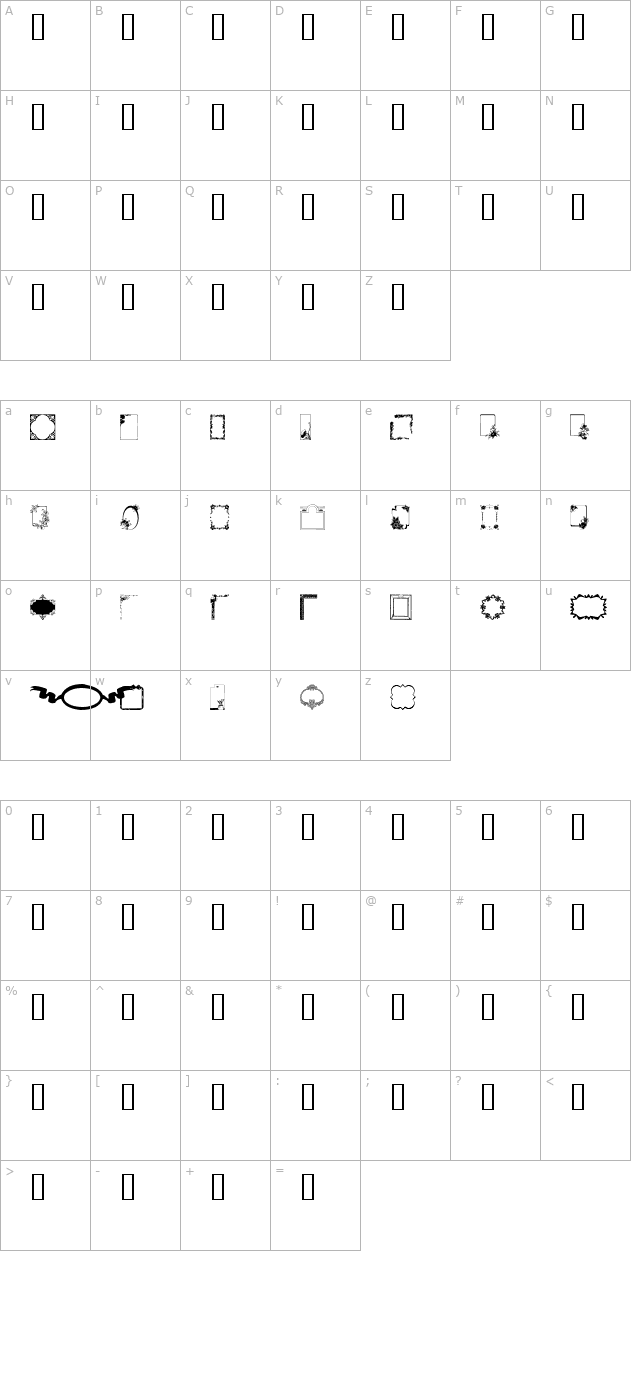 framesandborders character map