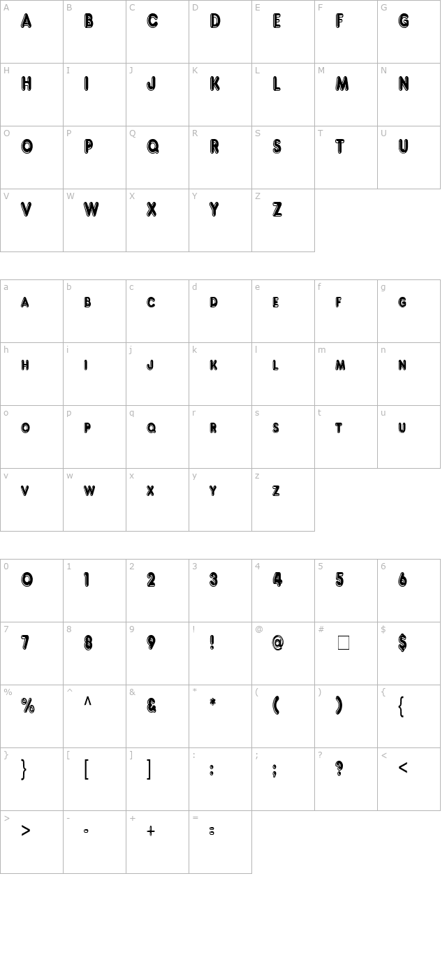 francis-high-lighted-condensed-normal character map