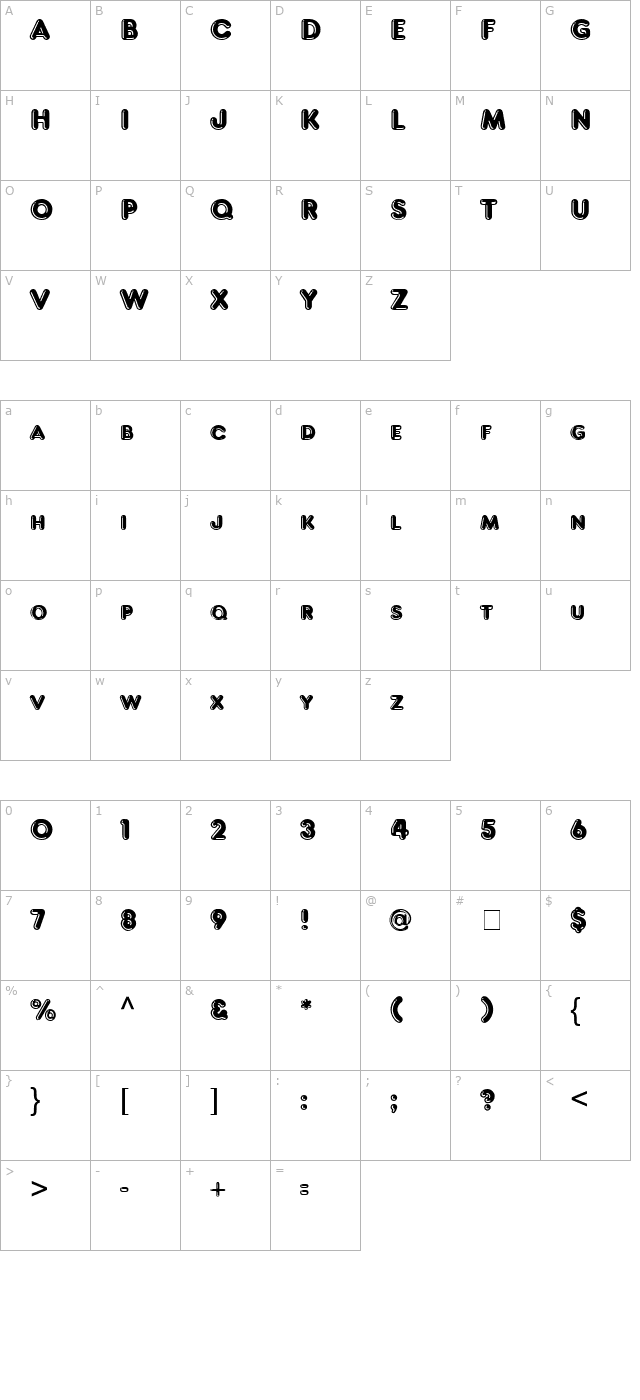 francis-high-lighted-normal character map