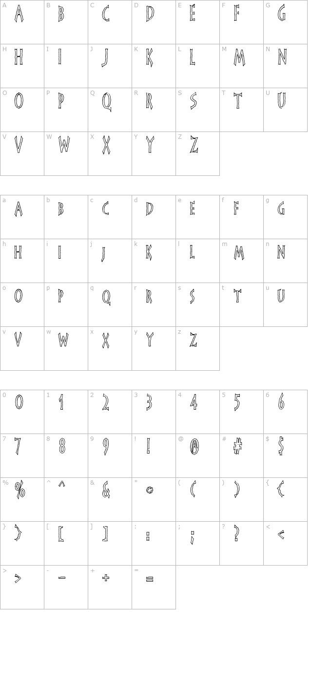 frankendork-hollow character map