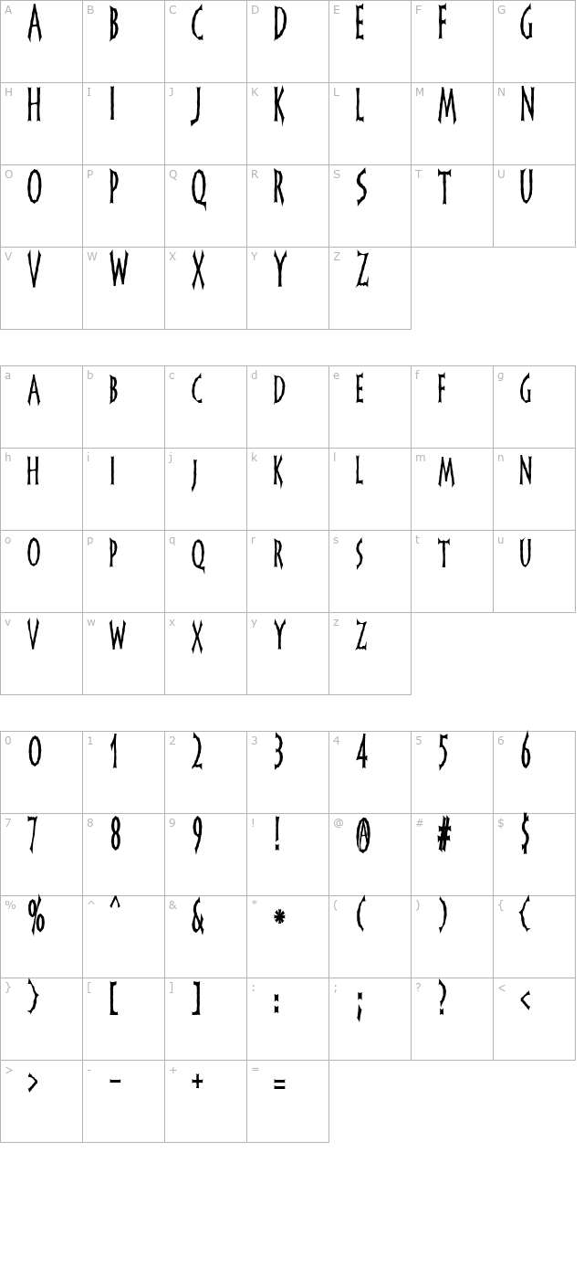 frankendork-tall character map