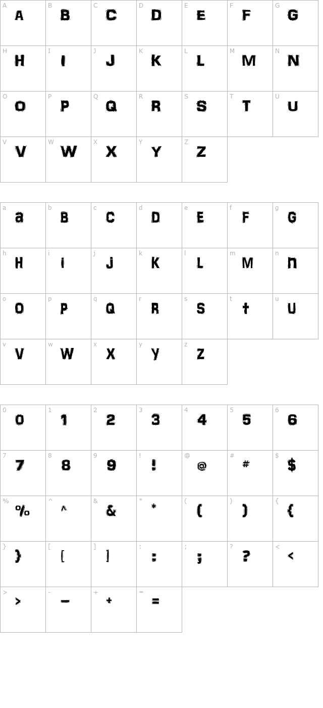 FrankenTOHO character map