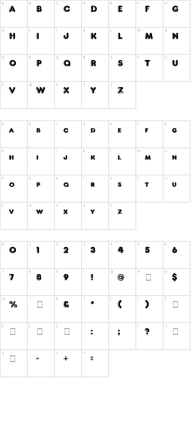 Frankfurter HltITC-Normal character map