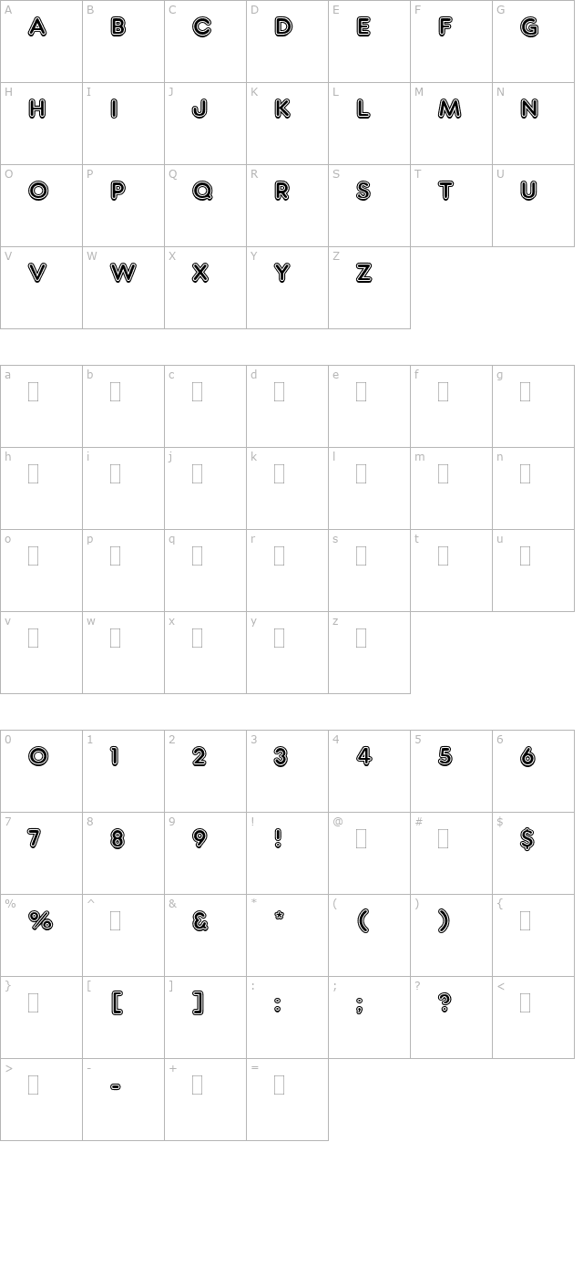 FrankfurterInlinePlain character map