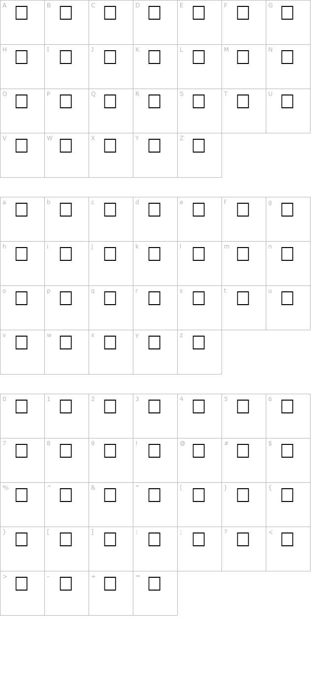 FRANKIE Regular character map