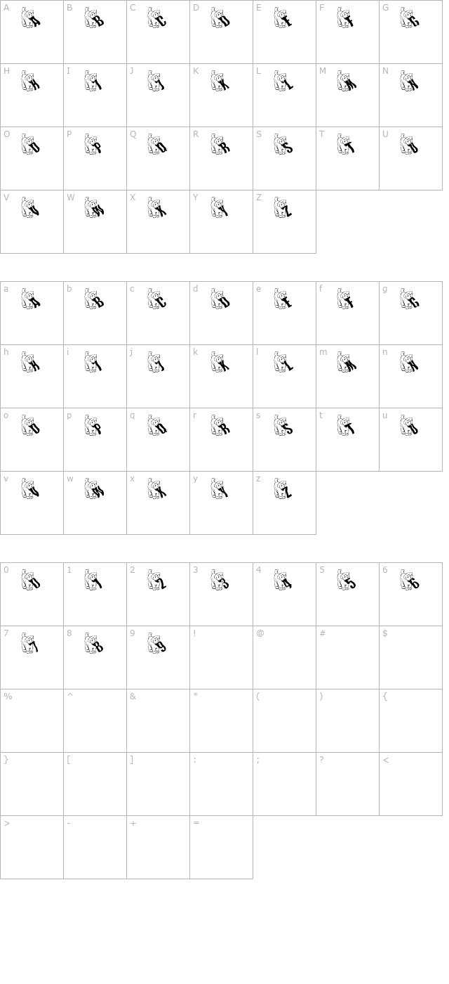 Franzi character map