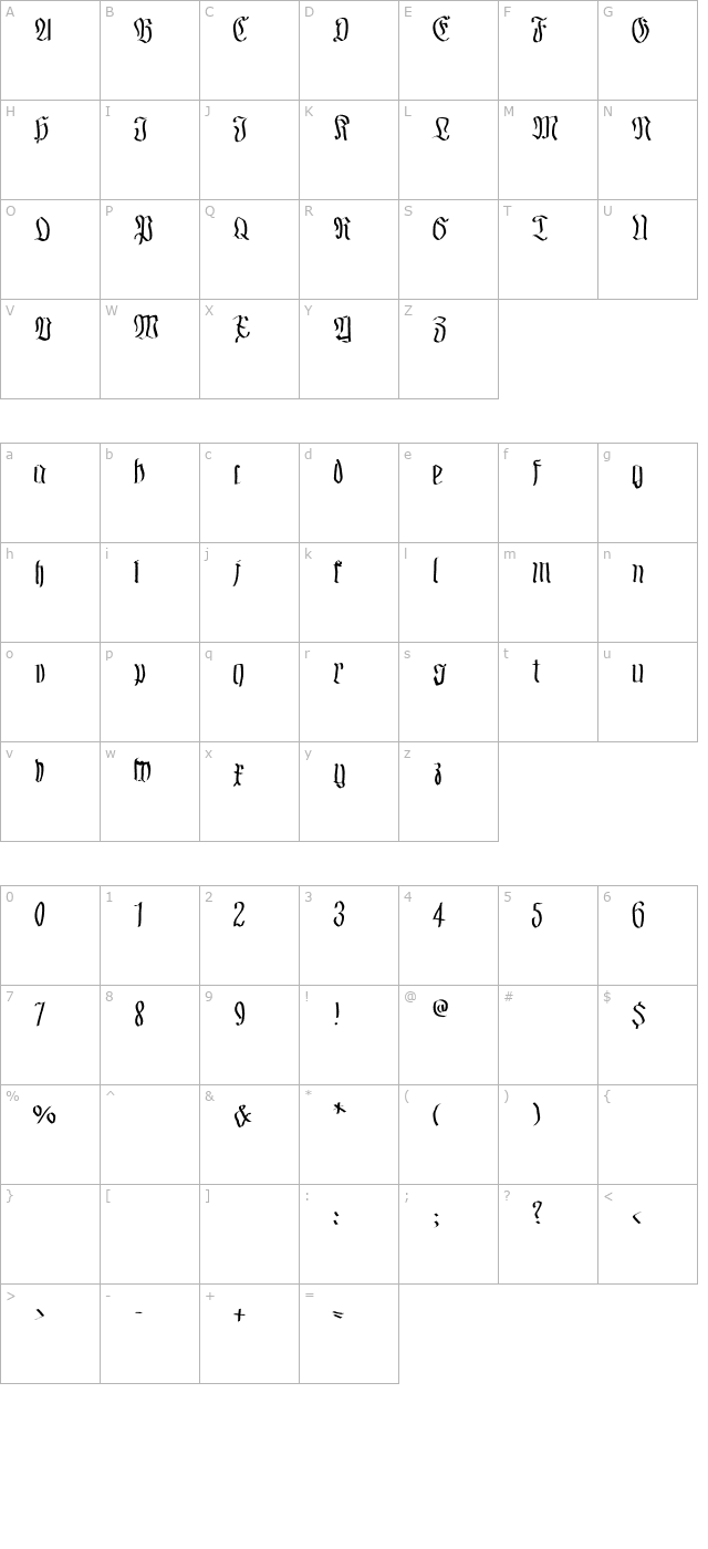 FraxMouseSketches character map