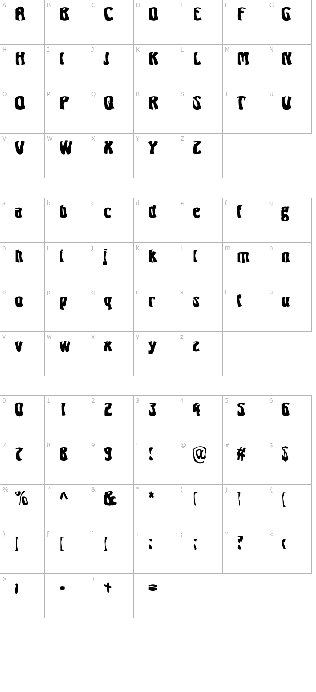 freaky-sf character map