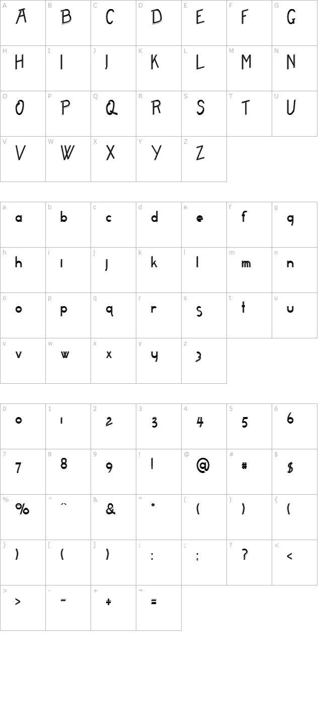 Freame character map