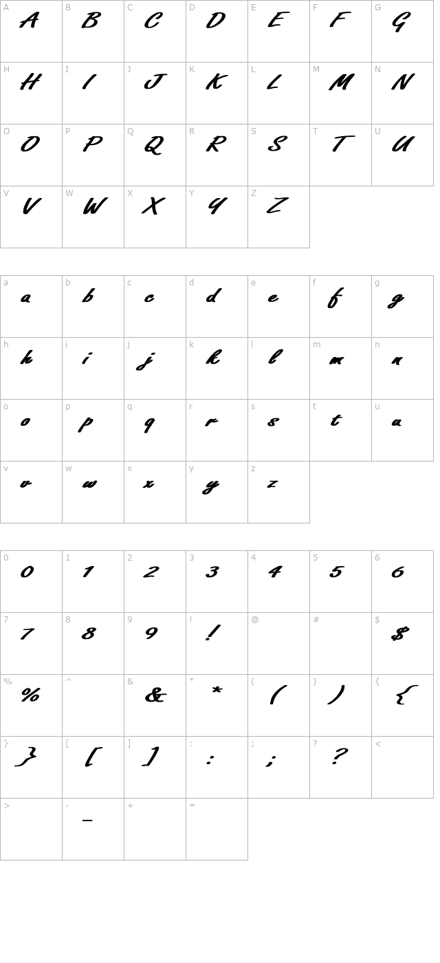 freeport-normal-ex-bold character map