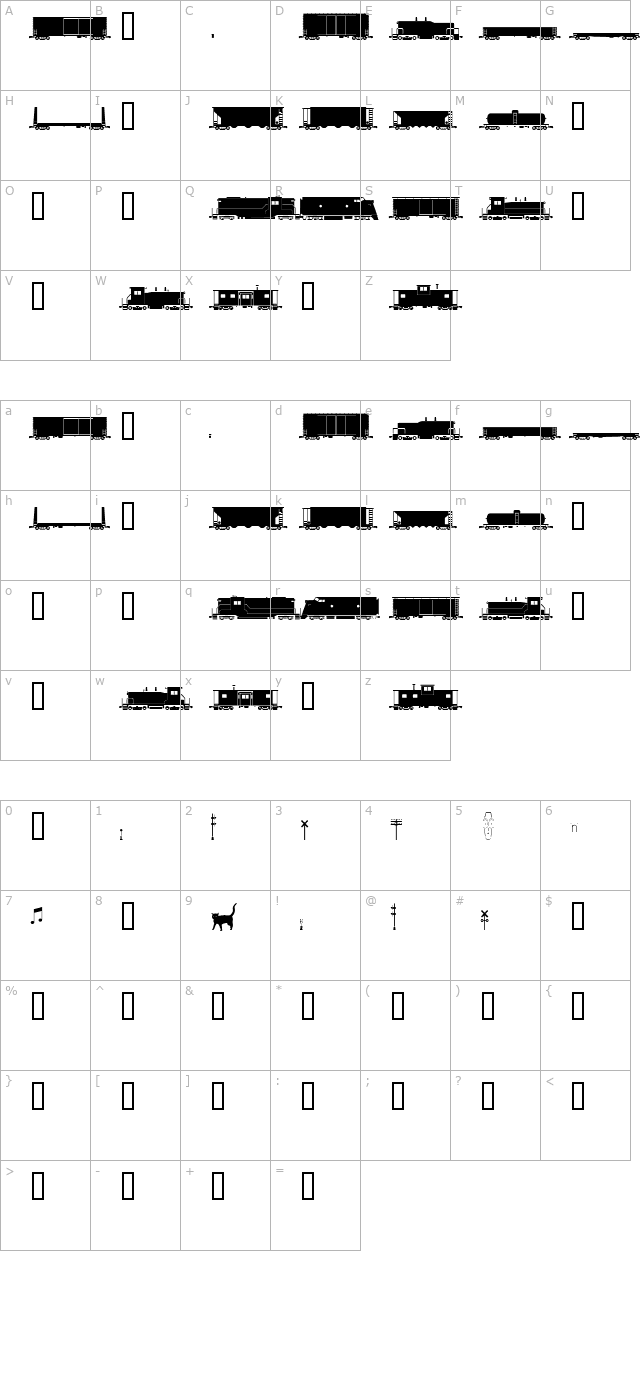 Freight character map