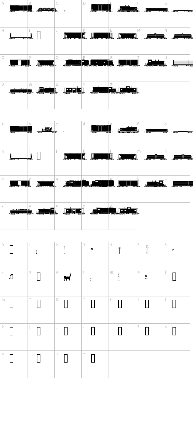 FreightIBM character map