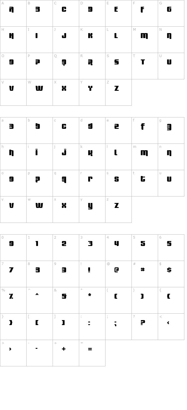 Fresh Bionik SE character map