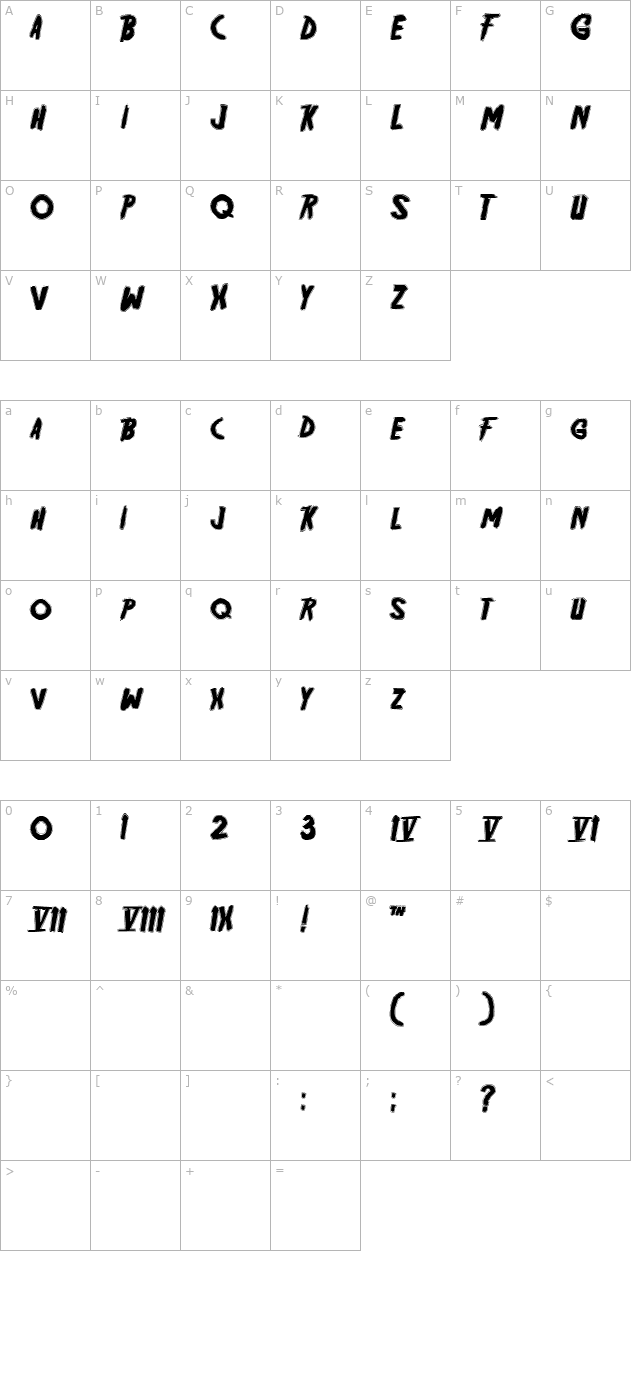 Friday13 Bonus NFI character map