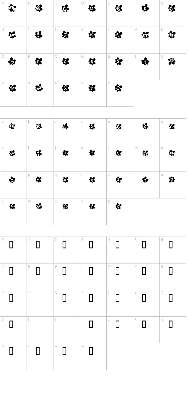 Fried Eggs Smallcaps character map